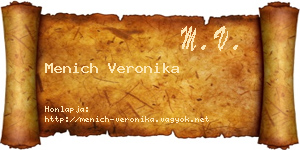 Menich Veronika névjegykártya